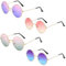CWPFVQA 4 Stück Sonnenbrille Mit Rundem Rahmen Und Farbverlauf, Hippie-Sonnenbrille Mit Farbverlauf, Damen-Brille Mit Rundem Rahmen, Bunte Strandbrille, Trendige Modebrille