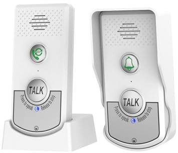 MagiDeal Campanello bidirezionale Citofono vocale Citofono elettronico Citofono senza fili per ufficio Interno Esterno Casa Anziani, Bianco