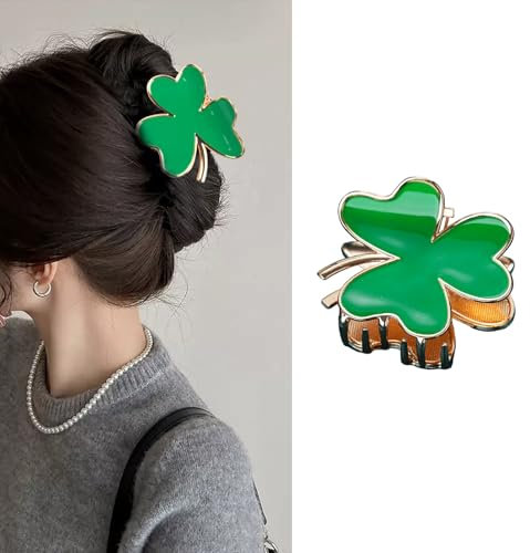 Pinces à cheveux pour la Saint-Patrick - Trèfle vert - Pinces à cheveux tendance haut de gamme - Accessoires de cheveux pour femmes et filles - 1 pièce