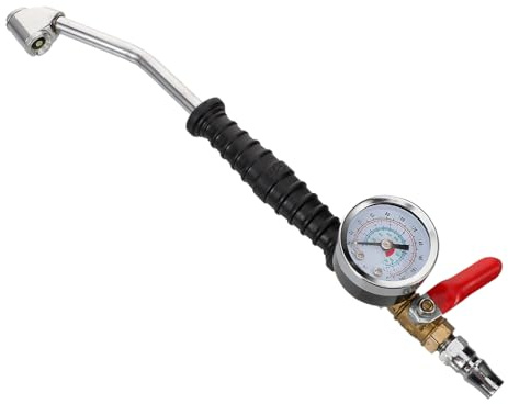 YOSADIER Reifenfüller Reifenluftdruckmesser Luftdruck Reifendruck Reifenfülldüse Autoreifenfüllmesser Reifendruckmesser für Motorräder Luftaufblasadapter Inflator-Düsenadapter Legierung