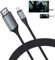 Câble 2 en 1 Lightning et type C vers HDMI 2 m, cordon HDMI pour iPhone, double interface pour tous les iPhones (16/15/14/13/Pro/Max) et iPad Pro/Air/Mini, synchronisation vidéo et son (pas pour