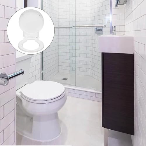Soft Close Toilet Seat Single Seat Anti Bacteria Mute Toilet Seat Durable Slow Closing Round Replacement Soft Closing Toilet WC Seat White
