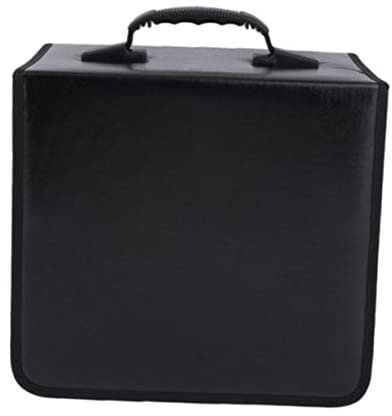 BATHVEVE Borsa Porta Cd Dvd Grande Capacità Dischi Nero Organizer Custodia Rigida Con Manico Comoda e Compatta Per Archiviazione e Trasporto Dischi