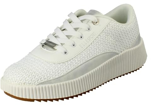 Ladies Elle Sport Casual Trainers F7314 - White Textile - UK Size 8 - EU Size 41 - US Size 10
