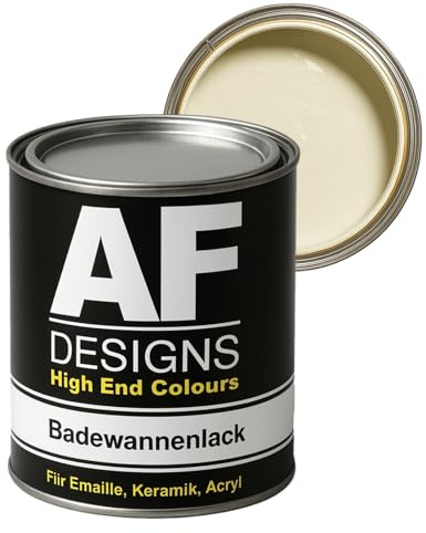 Alex Flittner Designs Badewannenlack in Perlweiß RAL1013 hochglänzend | Hochwertiger 2K Badewannenlack mit Härter - Extrem strapazierfähiger Emaille - Lack für Badewannen, Duschen, Waschbecken und