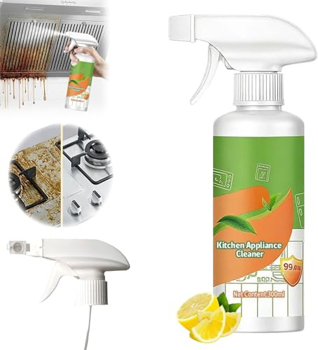 Heavy Grease Cleaner, 300ML Kitchen Heavy Oil Degreaser, Effective Grease Remover with Mild Formula Quick Decomposition for Oven,Air Fryer,Microwave,Stove,Range Hood (with spray head)