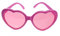 PartyDeco Sonnenbrille Herz aus Kunststoff 14x13x6cm rosa - Partybrille in Herzform Herzförmige Brille in Rosa Sonnenbrille Zubehör für Valentinstag Dekoration