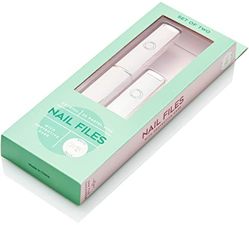 Malva Belle Best Crystal Glass Nail File x2 – Long Lasting Double Sided Tempered Glass File – Professional Salon Manicure/Pedicure Filing Tool for Natural Nails - Pink (3mm)