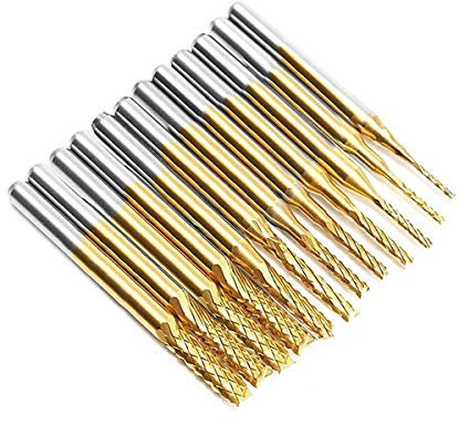 12 pezzi di titanio naso fresa, Afunta 0.8-3.17 mm punte dell' incisione CNC Rotary Burrs set attrezzi cappotto carburo fresa PCB stampo in plastica in fibra di carbonio in legno duro, 1/20,3 cm