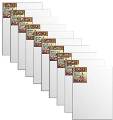 Ramix 10er Set 50x40 cm Leinwand Keilrahmen Weiß Stabilen Viele Größen