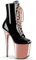 Pleaser FLAMINGO-1020 Blk Pat/Rose Gold Chrome UK 6 (EU 39)