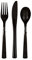 Unique Party 39497-Lot de Couverts en Plastique pour 6 Invités-Noir-18 Pièces, 39497, Noir