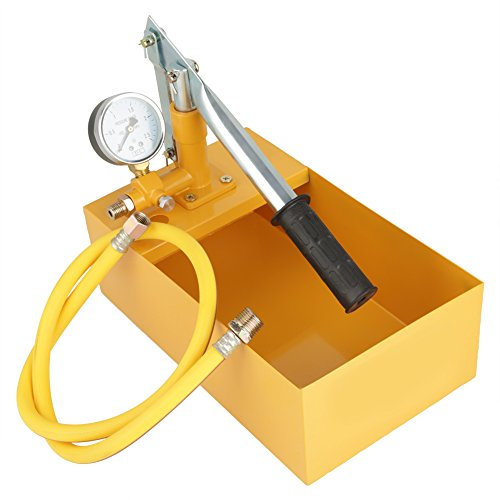 Test della pompa, 2.5Mpa 25KG manuale resistente idraulica prova di pressione dell'acqua pompa pipeline strumento tester con quadrante grande per recipienti a pressione, tubi, ecc (giallo)