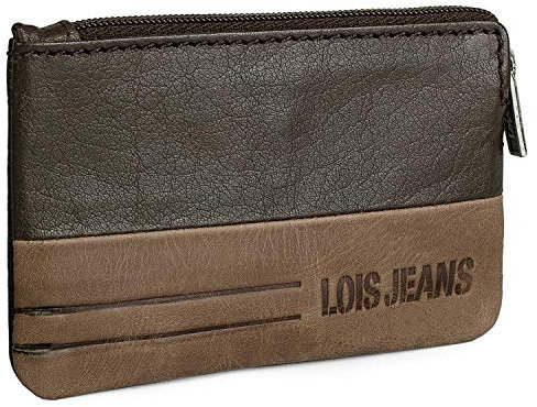 Lois - Porte Monnaie Homme Cuir Souple Petit Format - Petit Porte Monnaie Homme - Bourse Porte Monnaie Multi Rangements Anti RFID. Porte Carte Cuir., Marron foncé-Marron