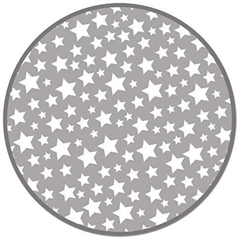Panorama Vinylteppich - Modell Sterne Grau Runde 100x100 cm - Verschiedene Größen - Deko Küche, Läufer und Outdoor