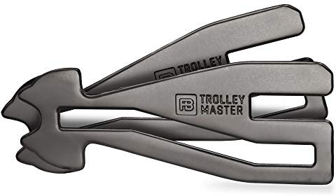 FABACH 2 Black Trolley Master Einkaufswagenlöser für ALLE Einkaufswagen - Öffnet Frontlader- und Seitenschubfachsysteme - Abziehbarer Einkaufswagenchip Einkaufs-Chip Schlüsselanhänger aus Metall