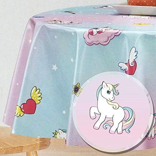 Melody Wachstuch Tischdecke abwaschbar 220 x 140 cm eckig Einhorn Kindermotiv wachstücher kaufen #6181-00