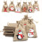 LOKIPA Christmas Jute Burlap Bags,12 pcs Xmas Jute Linen Burlap Drawstring Gift Treat Candy Bag for Xmas Favors