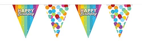 Folat 65827 Wimpelkette Rainbow Bday, Mehrfarbig