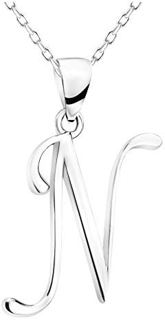 Sofia Milani - Damen Halskette 925 Silber - N Buchstaben Anhänger - 50355