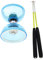 Colcolo 12cm Lichtemittierendes Dreifachlager Weiche Gummi Diabolo mit Saitenstöcken, Blau, wie beschrieben