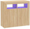 vidaXL Sideboard mit LED-Leuchten Kommode Anrichte Schrank Beistellschrank Mehrzweckschrank Standschrank Flurschrank Sonoma-Eiche 80x35x75cm
