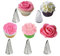 JasCherry 5 PCS Flower Rose Petal Piping Tips Set - Stainless Steel Piping Nozzles Kit for Pastry Cupcakes Cakes Cookies Decorating Supplies Baking Set #1