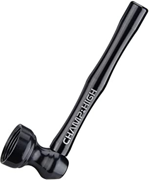MINI PFEIFE ALU 8,5cm lang + 5 Sieben CHAMP HIGH Aluminium Tabakpfeife Tabak Pipe 4-Varianten 83 (Schwarz)