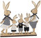 formano Aufsteller Hasenfamilie s/w | Osterhase mit Kindern | Dekofigur Ostern | 30 cm | Holzhasen