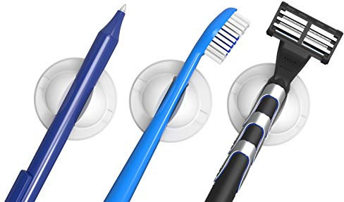 Schneider Klick-Fix Universalhalter (Selbstklebende Halterung für Zahnbürsten, Kabel, Stifte uvm. bis max. 150g) 5er Set, Weiß