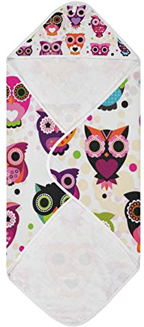 Niedliche Eule Baby Badetuch Mädchen Kapuze Baby Handtuch Super Weich Kleinkind Handtücher 4 Schichten Taufe Geschenke für Babys Säugling, 76,2 x 76,2 cm
