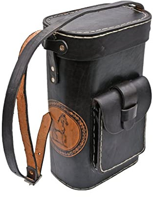 Matera - Juego de bolsa de piel yerba mate - yerba mate bolsa de viaje de piel, Negro -