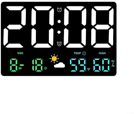 Orologio meteo, orologio da parete sensore di pressione barometrica temperatura, LCD digitale multifunzione orologio meteo 8012 (lanterne colorate)