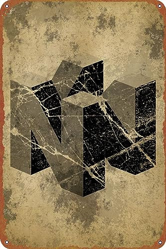 N64 Logo-Poster, Videospiel, Blechschild, Vintage-Wandschild, Dekoration, 20,3 x 30,5 cm