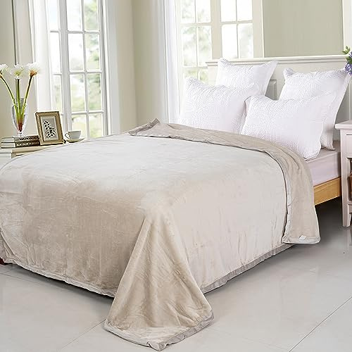 Bronze Wolldecke/Kuscheldecke/Einfarbig / 150x200cm / versch. Farben (Beige)