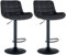 CLP 2er Set Barhocker Tover I Höhenverstellbare Tresenhocker I 360° Drehstühle Mit Rückenlehne Für Tresen Und Theke, Farbe:schwarz, Material:Samt