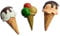 3d Fridge Magnets, Cute Fun Decorative Magnets, Icecream Fridge Magntes (Icecream)