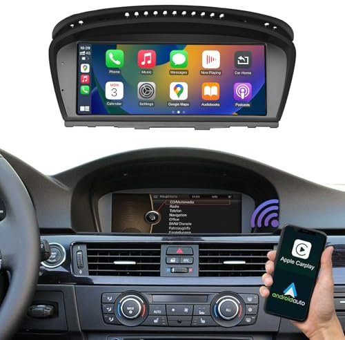 Road Top 8,8 Zoll Autoradio Touchscreen Wireless CarPlay Android Auto für BMW 3/5 Serie E90/E91/E92/E93/E60/E61 2008-2013 Jahr mit CIC System, Carplay Car Radio Auto Stereo Multimedia Radio Empfänger