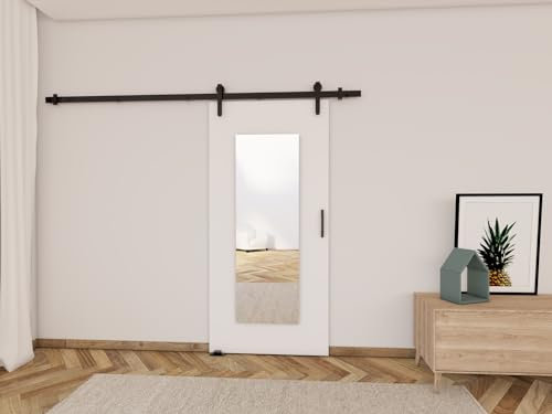 MINIO go for it - Schiebetür Komplettset Lift I, 106 cm Breit, Schiebetüren, Wandmontage, Schiebetürsystem, Zimmertüren - Weiss Matt