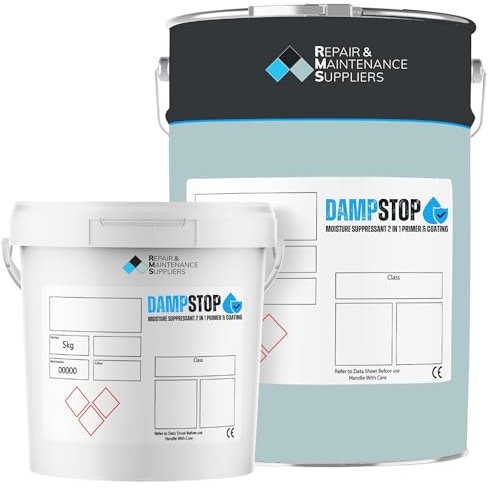RMS Dampstop | DPM Primer Moisture Suppressant Epoxy Resin 2 Pack Concrete Floor Coating Sealer Paint for Garage, Workshop, Factory, Warehouse & Industrial Applications