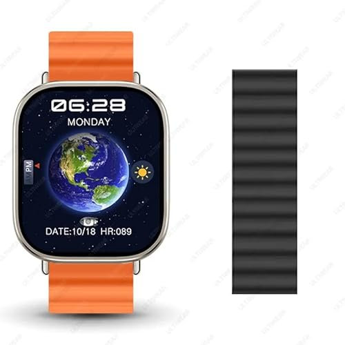 GeRRiT Reloj inteligente original HK9 Ultra 2 Max con música local, ChatGPT, 2 GB ROM, pantalla amolada, HK9 Ultra 2 (Gen4), reloj inteligente para hombres y mujeres (Orange Ocean A)