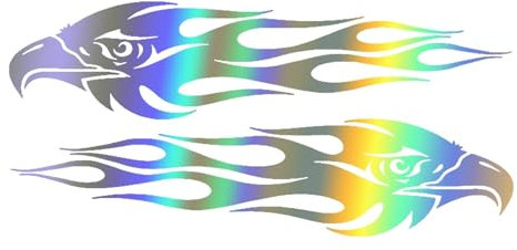 Poupangke Adesivi per moto, motivo: aquila di fiamma, adesivo per moto, camion, moto, auto