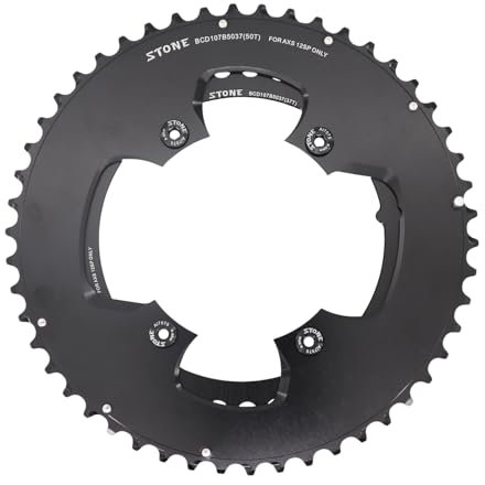 STONE – Platos Redondos 2X 107 BCD Compatible con SRAM Force para SRAM Cadenas Flat Top, Gravel Carretera Road CNC Aluminio 7075-T651, 4 Brazos,Force AXS potenciómetro, FC-FRC-D1, (48-33)