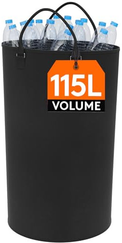Lifewit Pfandflaschen Sammelbehälter 115 L, X-Large Pfandflaschen behälter für die Leergutaufbewahrung, faltbare Behälter Leergut & Altglas Aufbewahrung, Schwarz