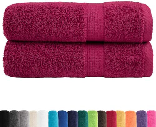vidaXL Asciugamani da Bagno 2 pz Bordeaux 100x150cm 600gsm 100% Cotone, Asciugamano da Bagno, Telo da Bagno, Asciugamano per Gli Ospiti