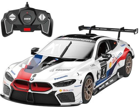 TURBO CHALLENGE - BMW M8 GTE - RC Prestige - 095621 - Ferngesteuertes Auto - Weiß - 1/18 - Kunststoff - Kinderspielzeug - Geschenke - Geburtstag - Offizielle Lizenz - AB 8 Jahren