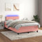 Willood Boxspringbett mit Matratze LED Rosa 120x200cm Bettgestell Bett Doppelbett Polsterbett Lattenrost Bettrahmen Hotelbett Schlafzimmerbett Samt Stil2