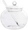 SECFOU Large Glass Spice Jars with Lids and Spoons 350ml Transparent Storage Containers for Sugar Spices and Kitchen Essentials Household Round Jars with Glass Lid and Spoon