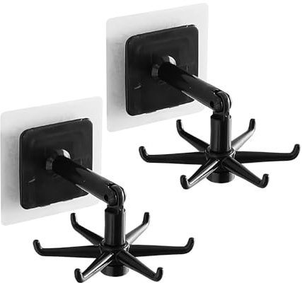 Gancho plegable giratorio de 360°, 2 ganchos de cocina giratorios de 360 grados, estante para utensilios con 6 garras, gancho de cocina de montaje en pared, organizador de utensilios para cocina,