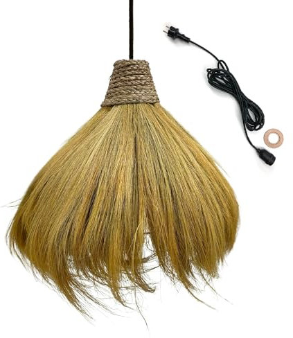 Suspension sur secteur pour l'extérieur MASAI OUTDOOR CABLE en herbe marine et paille style bohème 5m de longueur de câble